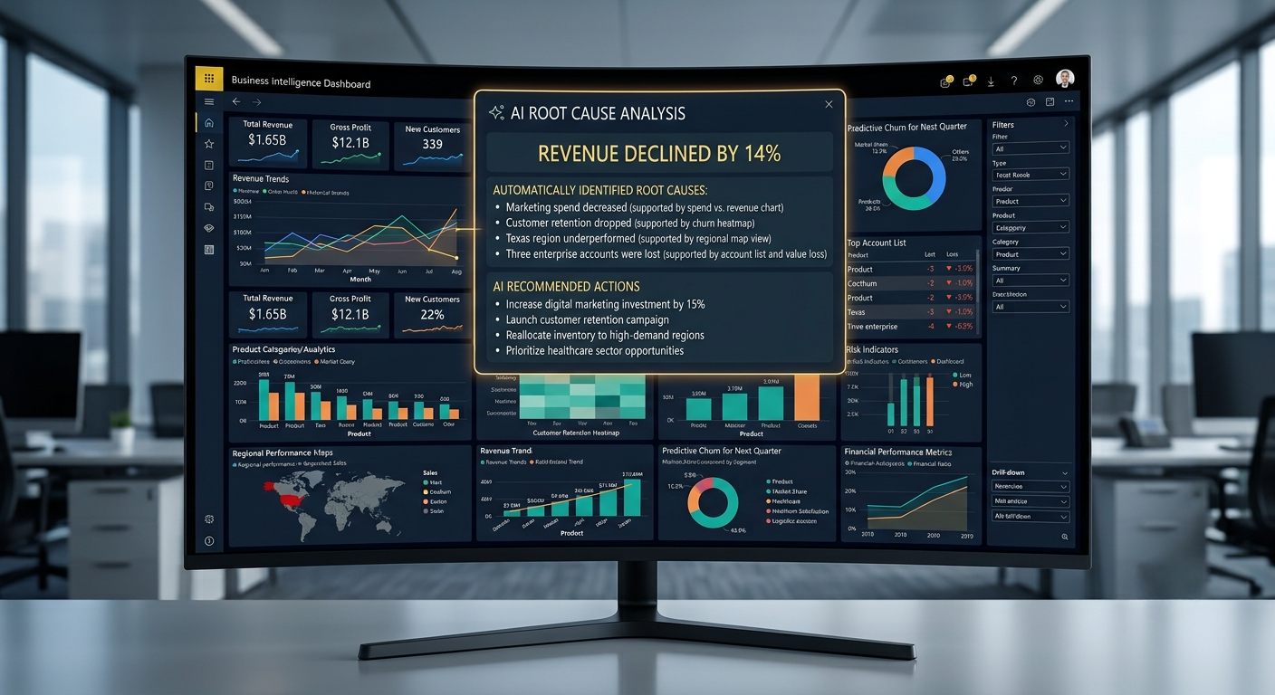 AI Root Cause Analysis dashboard